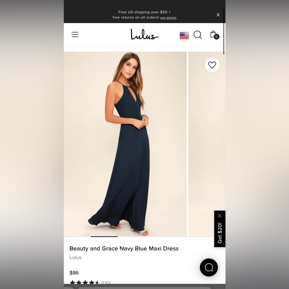 Lulus Beauty and Grace Navy Blue Maxi Dress